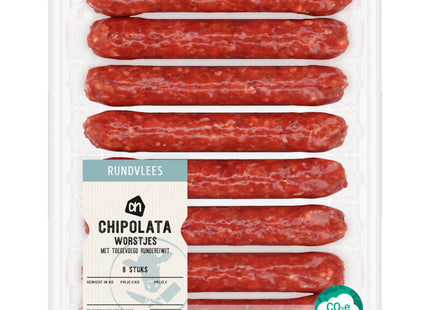 Beef chipolata with beef protein