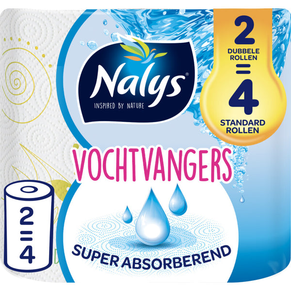 Nalys Vochtvangers keukenpapier 2=4 rol