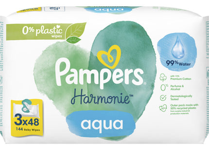 Pampers Harmonie aqua 0% plastic babydoekjes