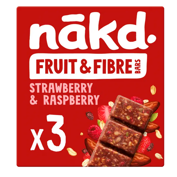Nakd. Fruit & Fibre Bars Strawberry Raspberry