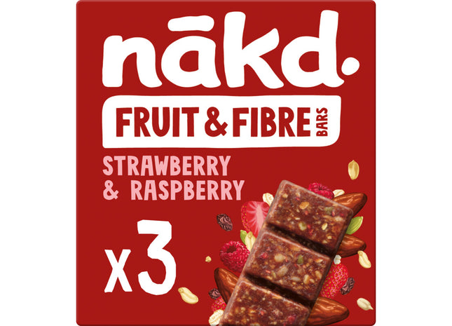 Nakd. Fruit & fibre bars strawberry raspberry