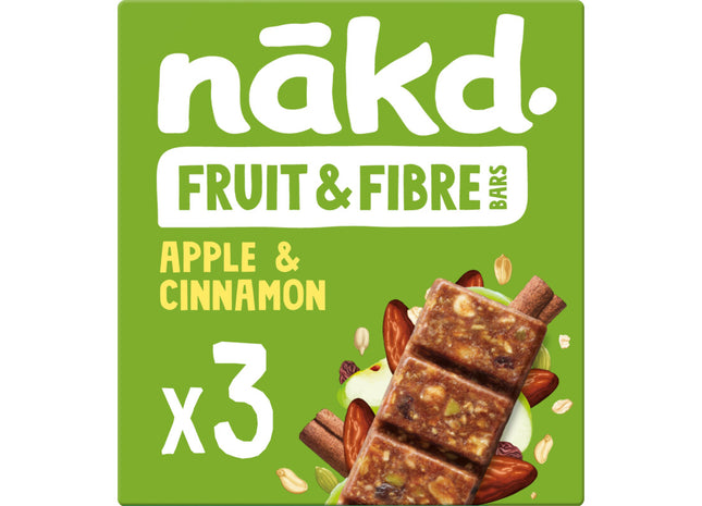 Nakd. Fruit & fibre bars apple & cinnamon