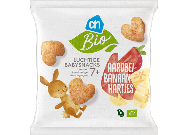 Biologisch Luchtige babysnacks aardbei banaan 7m+