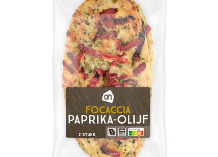 Focaccia paprika olijf