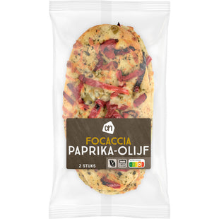 Focaccia paprika olijf