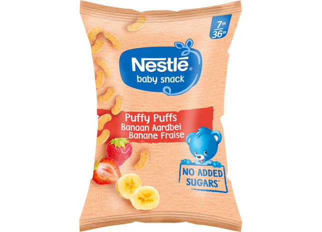 Nestlé Baby snack puffy puffs banaan aardbei 7+