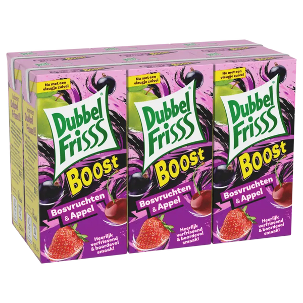 DubbelFrisss Boost bosvruchten & appel 6-pack