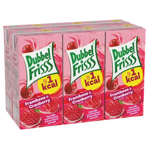 DubbelFrisss 1kcal framboos & cranberry 6-pack