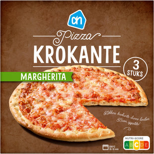 Pizza krokante margherita 3 stuks