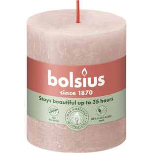 Bolsius Rustieke kaars 8cm misty pink