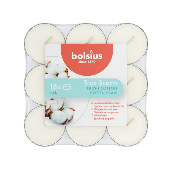 Bolsius Duftteelichter frische Baumwolle