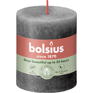 Bolsius Rustieke kaars antraciet 8cm  Dutchshopper