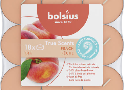 Bolsius Fragrance tea lights anti tobacco peach 4 hours
