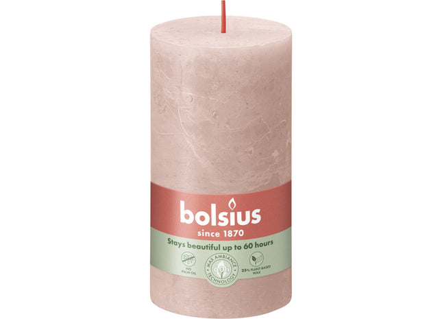 Bolsius Rustieke kaars 13cm misty pink
