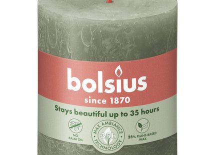 Bolsius Rustic candle olive green 8cm