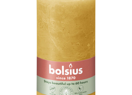 Bolsius Rustieke kaars okergeel 13cm