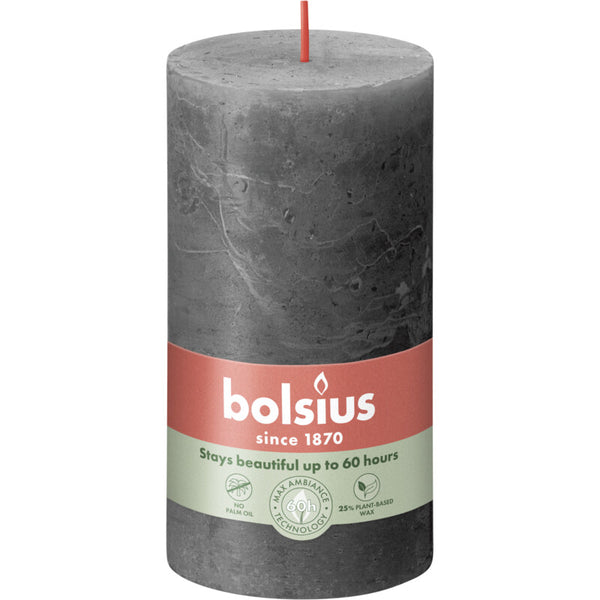 Bolsius Rustieke kaars antraciet 13cm  Dutchshopper