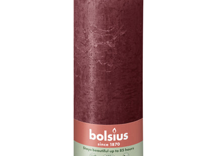 Bolsius Rustic candle burgundy 19cm