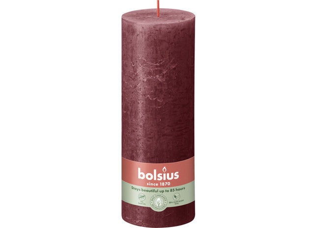 Bolsius Rustieke kaars bordeaux 19cm