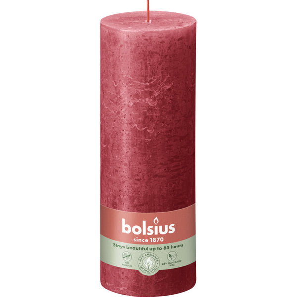 Bolsius Rustic candle 19cm red