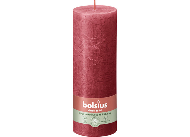 Bolsius Rustieke kaars 19cm rood