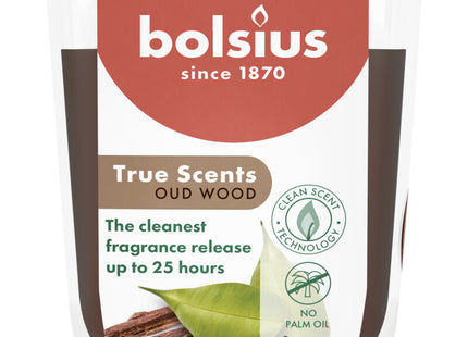 Bolsius True scents geurglas oud wood 8cm