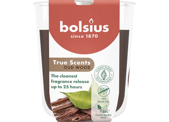 Bolsius True scents geurglas oud wood 8cm