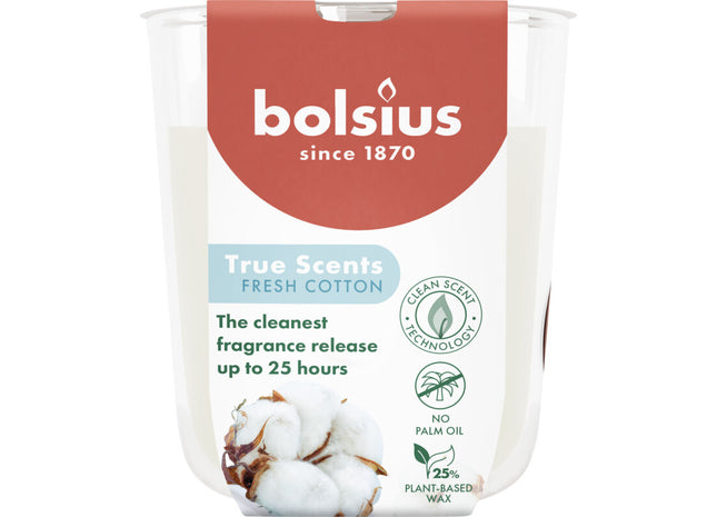 Bolsius True scents geurglas fresh cotton 8cm