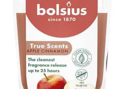 Bolsius True scents geurglasapple cinnamon 8cm