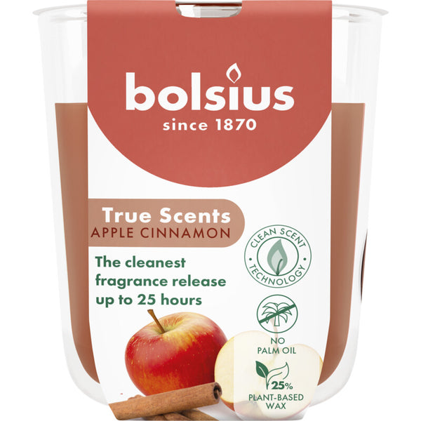 Bolsius True scents geurglasapple cinnamon 8cm