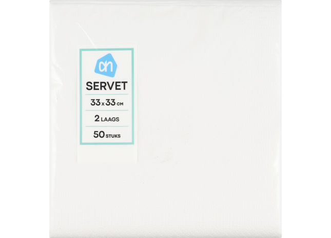 Servetten 2-laags 33x33 cm wit