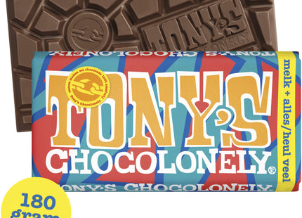 Tony's Chocolonely Bar of milk + everything, a lot