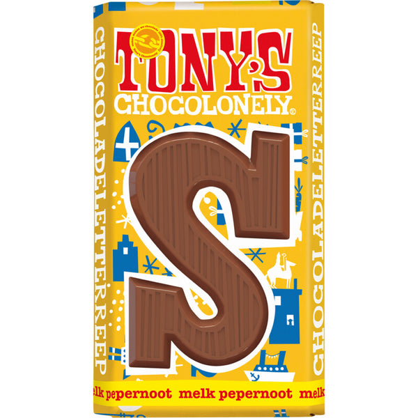 Tony's Chocolonely Melkchocolade letterreep pepernoot S