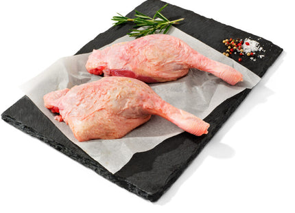 Professional butcher free-range duck leg