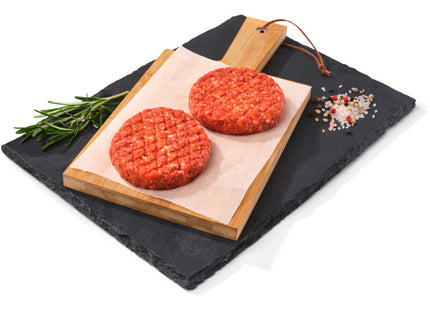 Beef burger with added beef protein