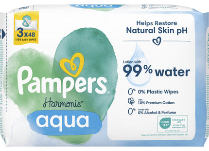 Pampers Harmonie aqua baby wipes 3-pack