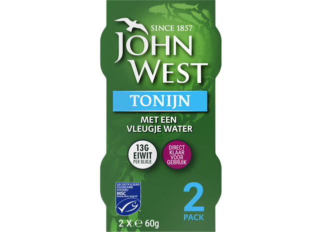 John West Tonijn met een vleugje water 2-pack