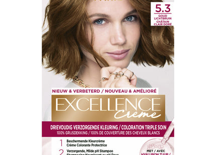 L'Oréal Excellence crème 5.3 licht goudbruin