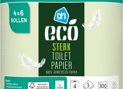 Eco Eco toilet paper 3-ply 4=6 rolls