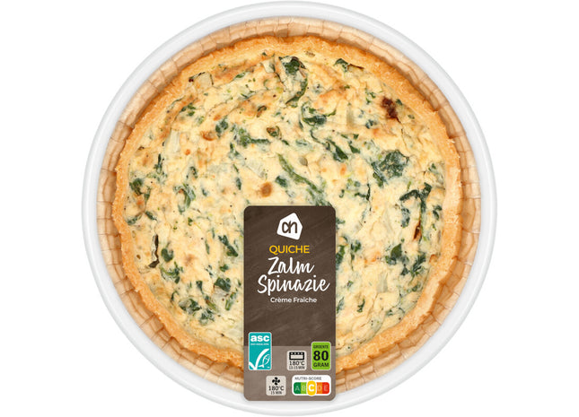 Quiche zalm spinazie