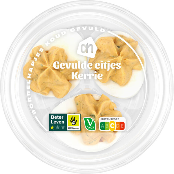 Gevulde eitjes kerrie