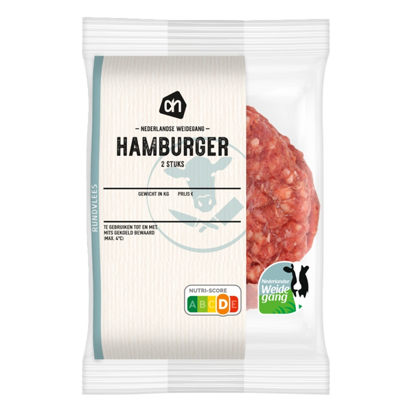 Runder hamburger 2 stuks