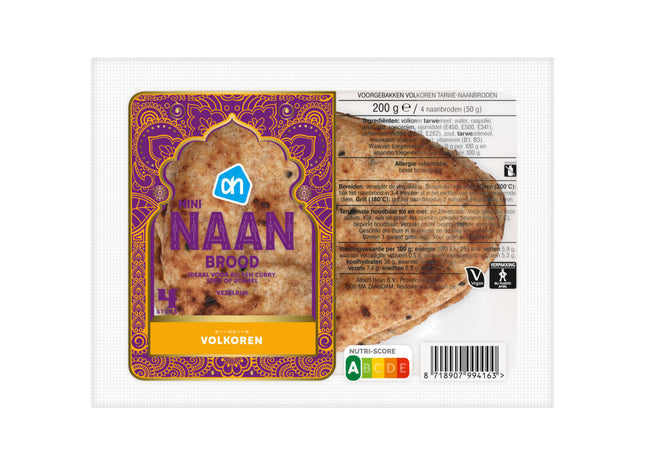 Mini naan brood volkoren