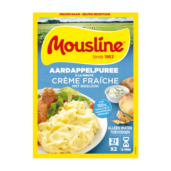 Mousline Aardappelpuree crème fraiche bieslook