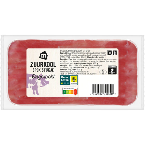 Ongekookt zuurkool spek stukje