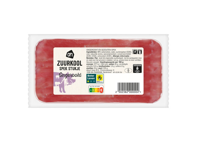 Ongekookt zuurkool spek stukje