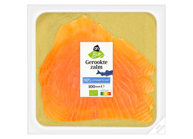 Biologisch Gerookte zalm 30% verlaagd in zout