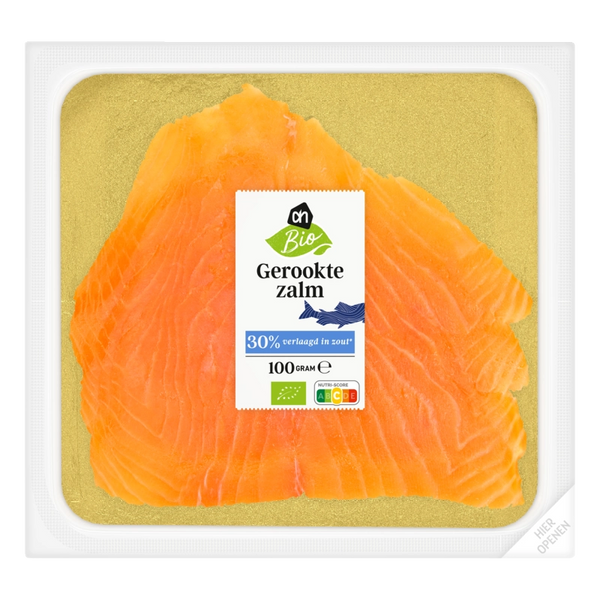 Biologisch Gerookte zalm 30% verlaagd in zout