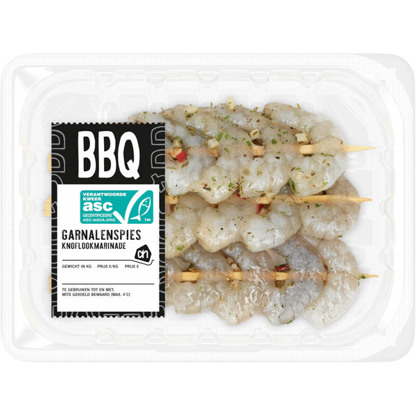 BBQ-Garnelenspieß mit Knoblauchmarinade