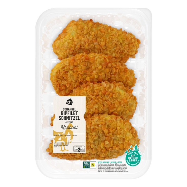 Free-range crispy chicken breast schnitzel